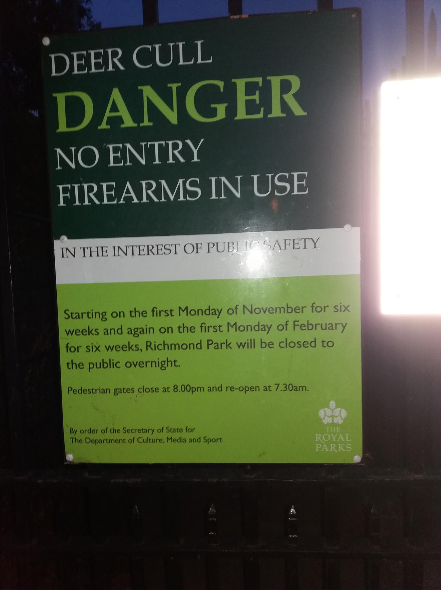 Stop the Wildlife Cull - Royal Parks and Home Park